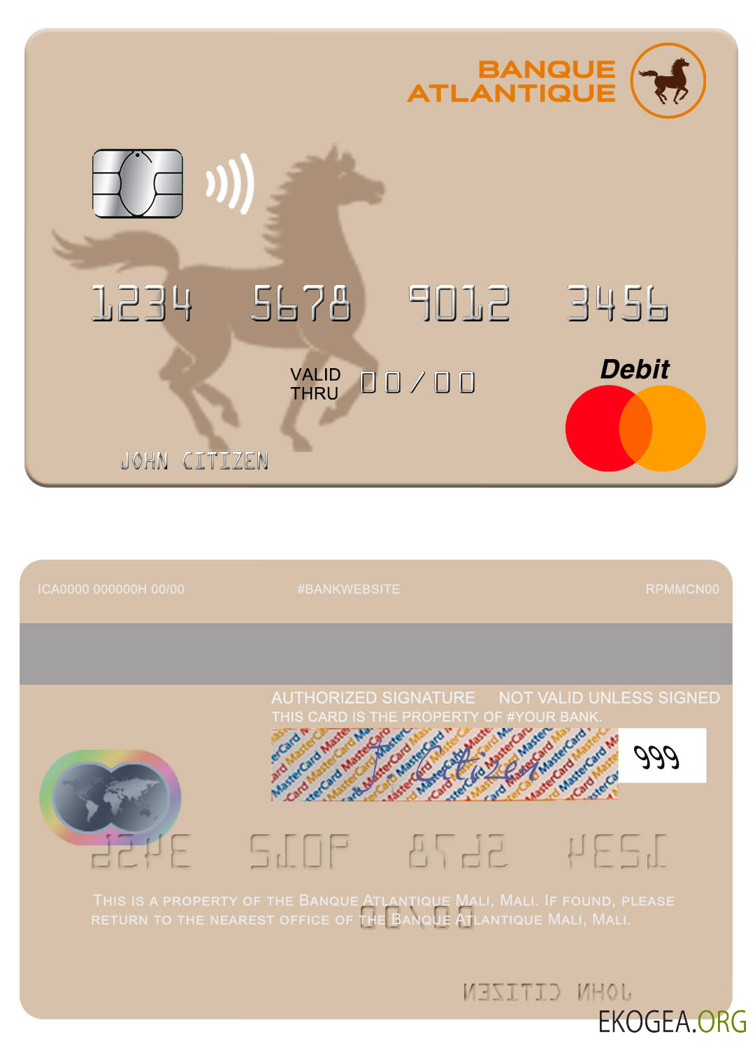 Mali Banque Atlantique Mali mastercard 1 template Mali Banque Atlantique Mali mastercard 1 template